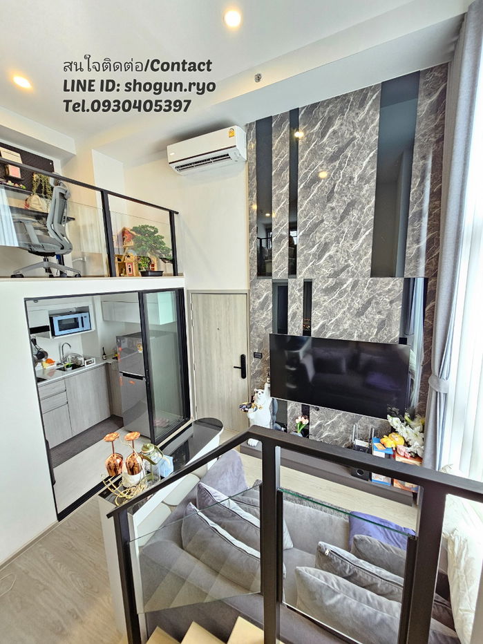 Duplex, full-furnished Condo 45 sqm. Origin Plug & Play Ramkhamhaeng Triple Station (Ram 103) Next to 3 Lines BTS/MRT, the Mall Bangkapi