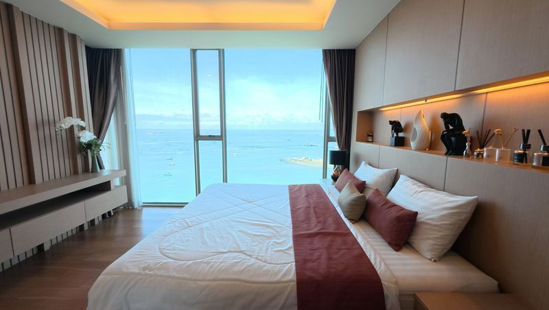 Marina Bay Front Condo for rent, Sriracha, high floor, beautiful room, full sea view