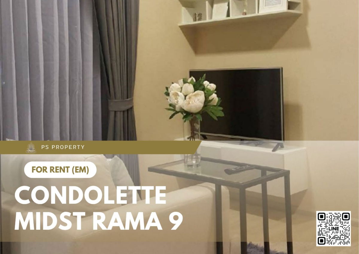 For rent 📍 Condolette Midst Rama 9 📍 Fully furnished and equipped with appliances, swimming pool view