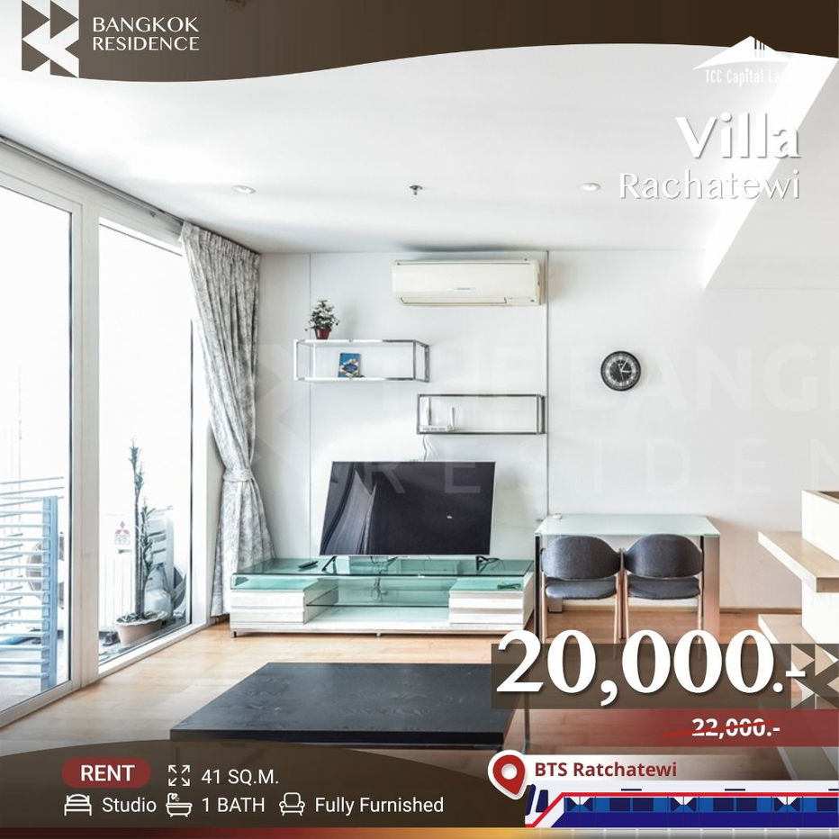 Villa Rachatewi ✨ Beautiful unit, fully furnished, ready for rent 💥 Near BTS Ratchathewi