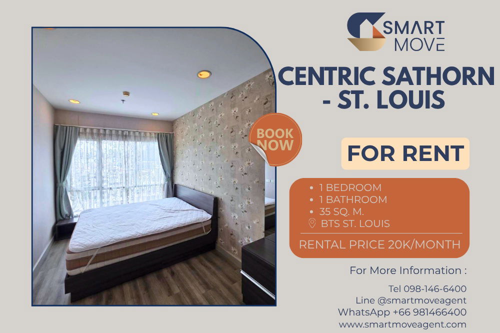 🔥 For Rent !! high floor 14++ !!🔥Code C20221200219..........Centric Sathorn - St. Louis, 1 bedroom, 1 bathroom, furnished, ready to move in 📣📣