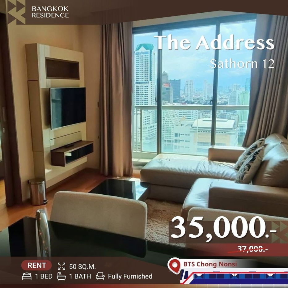 The Address Sathorn 12 ☄️ High-Floor Unit in Prime Location ⚡Ner BTS Chong Nonsi
