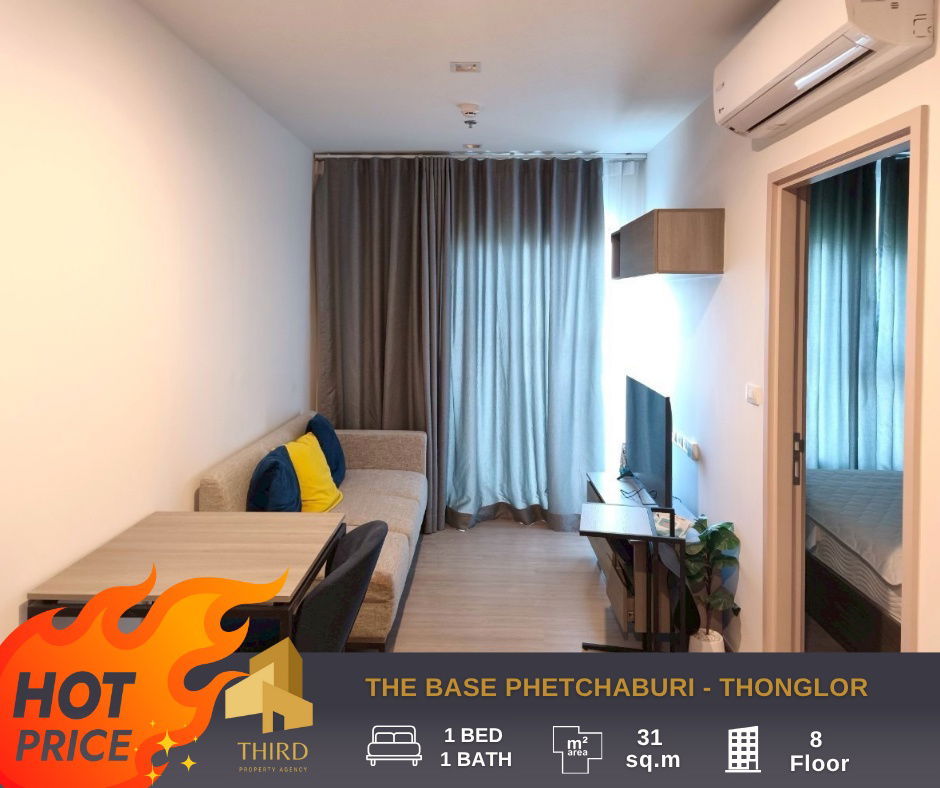 For Rent ✨The Base Phetchaburi Thonglor ✨ Nicely decorated , Fully furniture , ready to move in //Ask more info LineID:@thirdproperty