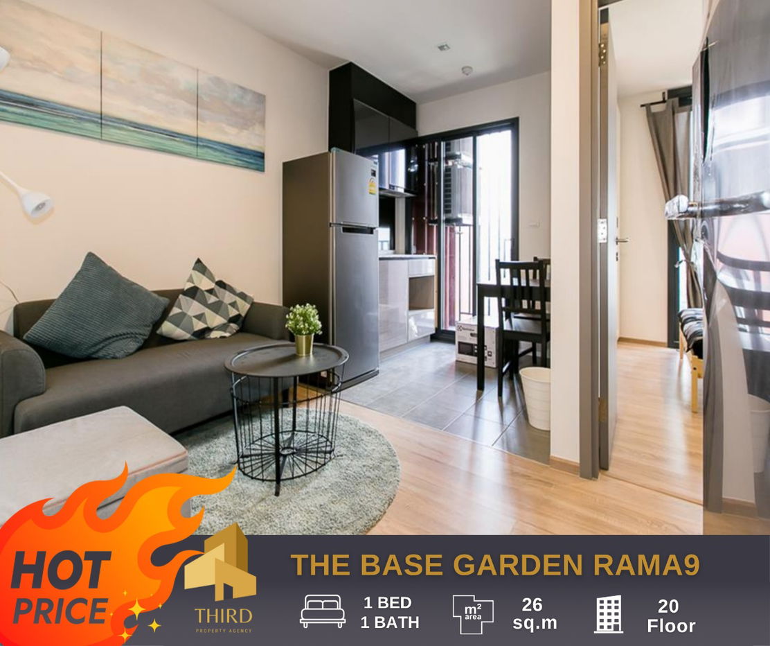 For Rent ✨The Base Garden Rama9 ✨Fully furniture , ready to move in //contact LineID:@thirdproperty