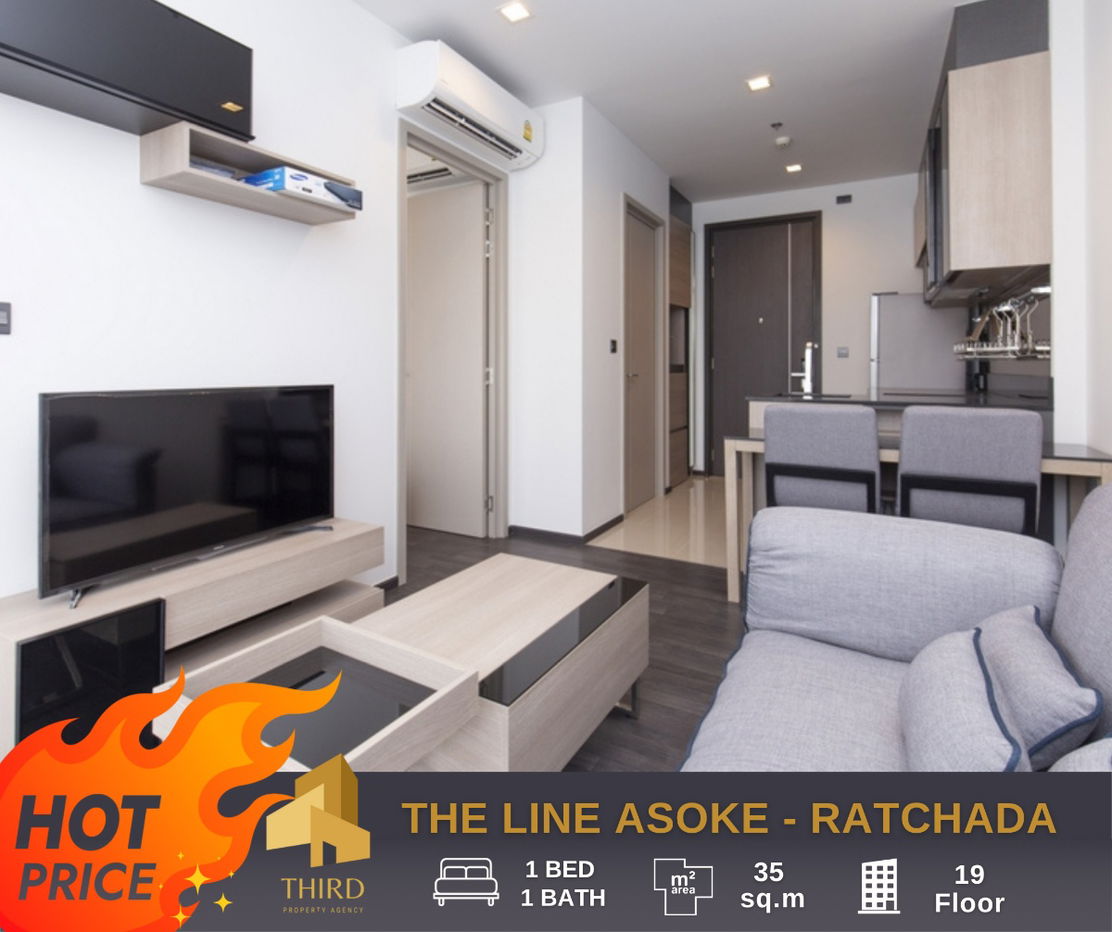 For Rent ✨The Line Asoke Ratchada ✨Fully furniture , ready to move in //LineID:@thirdproperty