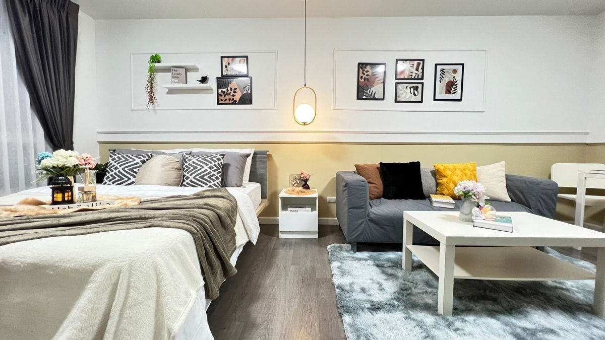 📌𝐔𝐏𝐃𝐀𝐓𝐄 𝐑𝐎𝐎𝐌 𝟐𝟎𝟐𝟓📌 Condo for rent at Campus Resort Bangna [Beautiful built-in room+washing machine] ID LINE: atccity 💻