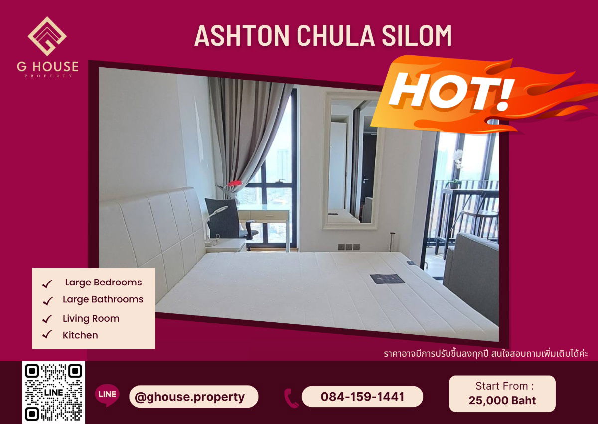 🧚‍♀️For Rent 🌞 : Ashton Chula Silom Near MRT Samyan Fully Furnished Interest please contact ​Line ID : @ghouse.property