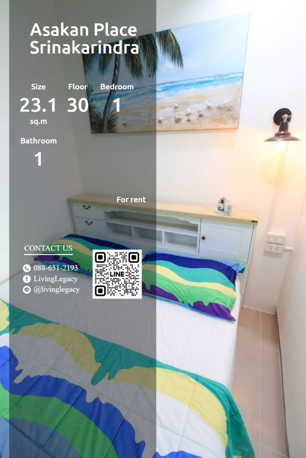 T49OTB Condo For Rent Asakan Place Srinakarindra 23.16 Sq.M. Floor 30 line id : @livinglegacy