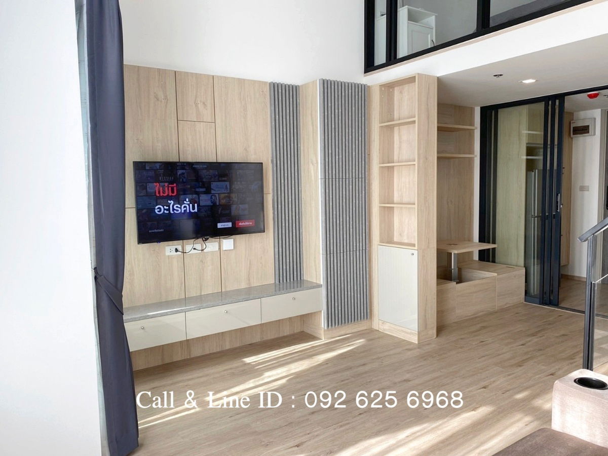 For rent 🏠 The Rich Rama 9 Condo 🏠 Duplex 1 bedroom, 1 bathroom 🚆 Beautiful room partition, ready to move in, near Airport Rail Link Hua Mak St.