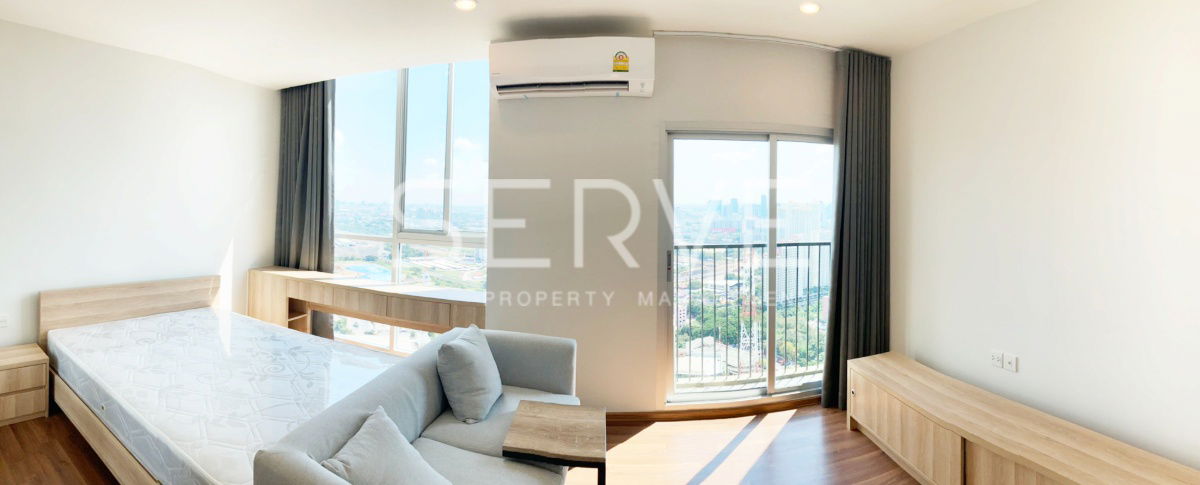 Homey Style 2 Beds Corner Unit Super High Fl. 35+  Good Location Close To MRT Thailand Cultural Centre Station  @ Noble Revolve Ratchada 2