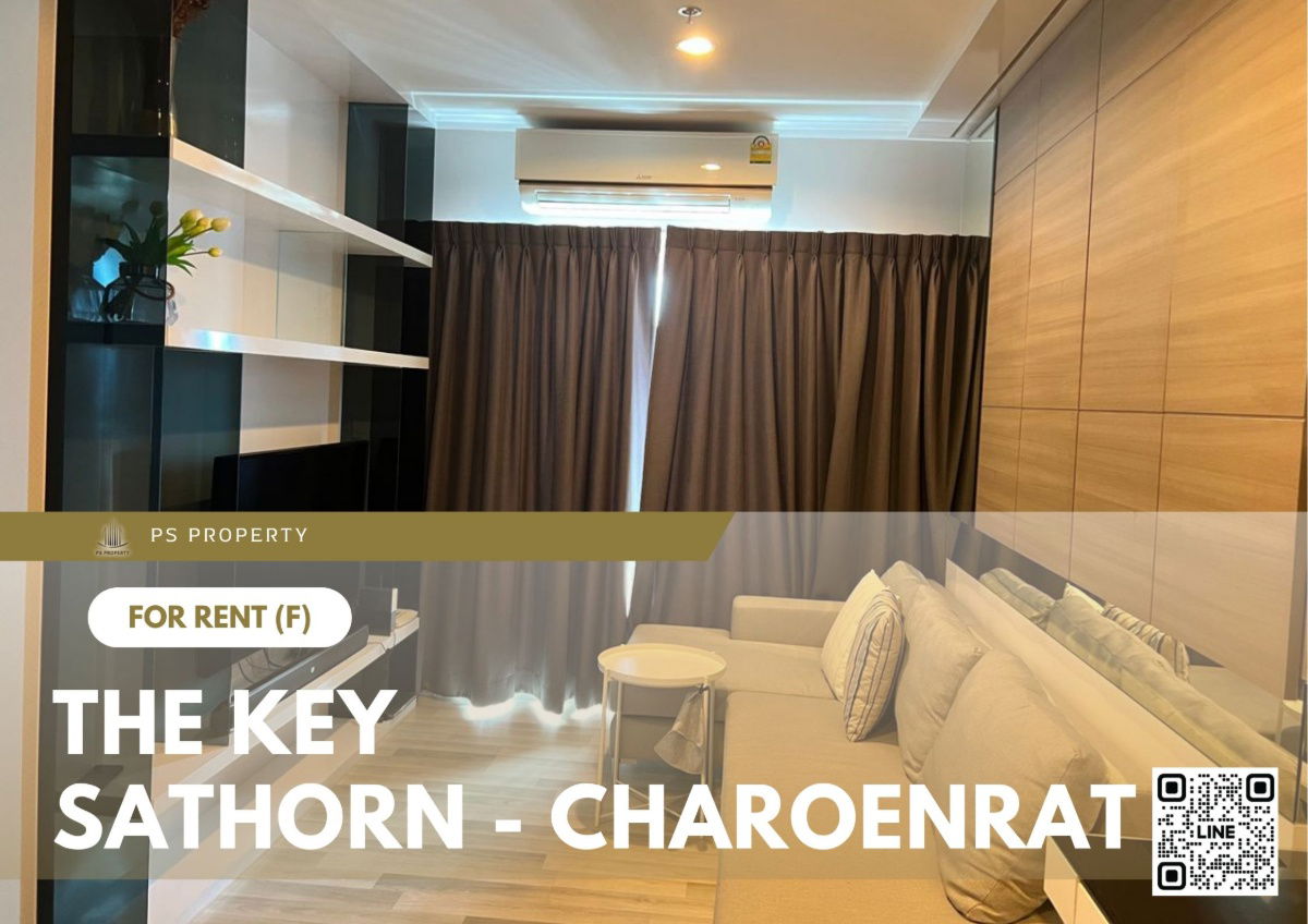For rent ✨ The Key Sathorn - Charoenrat ✨ 2 bedrooms, 2 bathrooms, fully furnished and equipped, near Terminal 21 Rama 3 shopping mall.