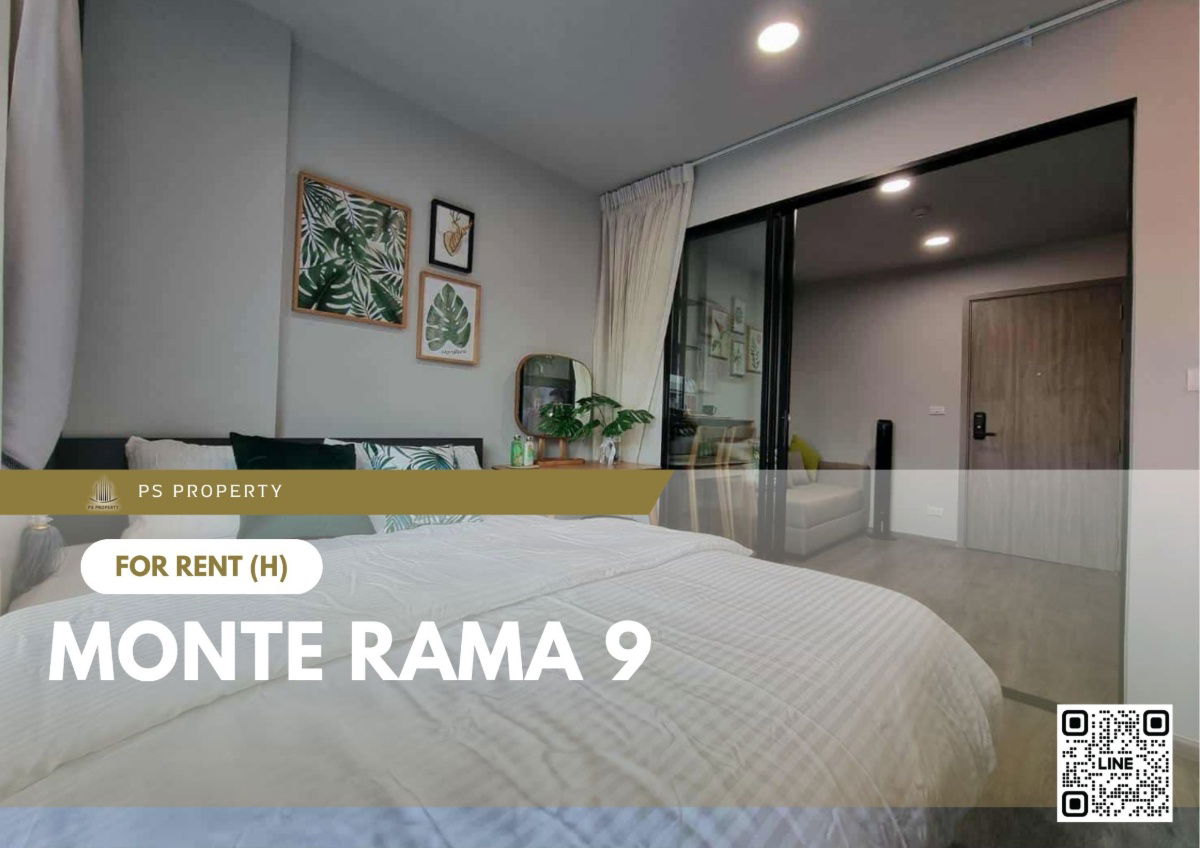 For rent ✨ Monte Rama 9 ✨ Fully furnished and equipped with appliances, near ARL Ramkhamhaeng