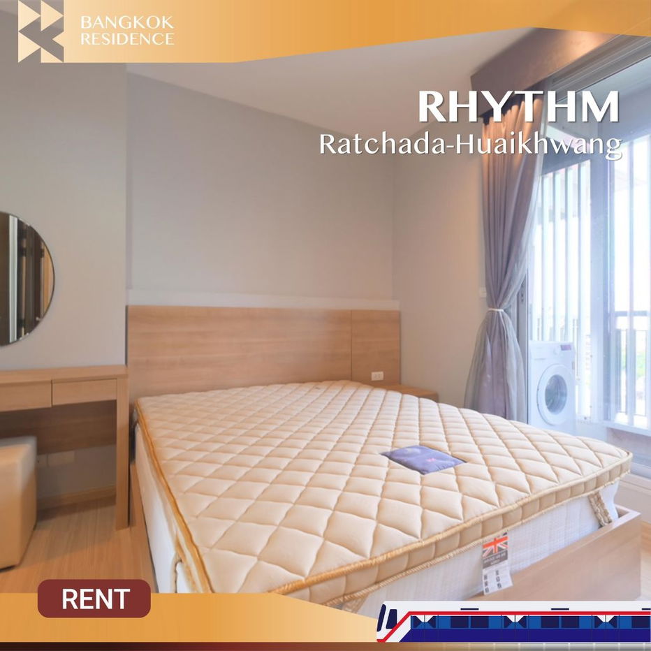 RHYTHM Ratchada–Huai Khwang ✨ Nice unit, special deal 💥 Near MRT Huai Khwang