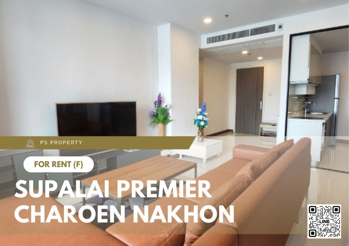 For rent 📍 Supalai Premier Charoen Nakhon 📍 2 bedrooms, 2 bathrooms, fully furnished and equipped, near BTS Gold Line