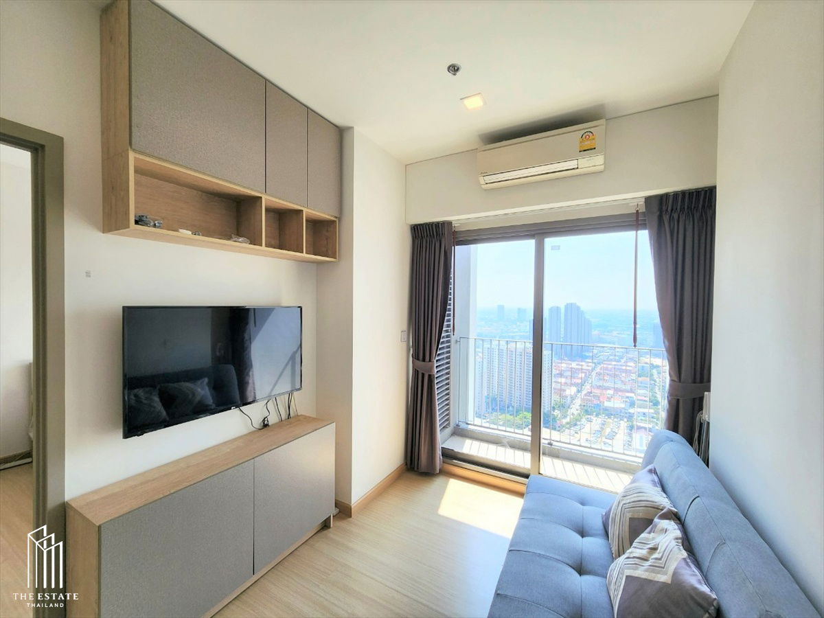 For rent Whizdom Connect, high floor, unobstructed view, fully furnished, near Punnawithi BTS Station @ 17,000 Baht