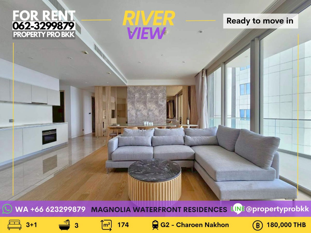 🌟🌟 For Rent – Magnolias Waterfront Residences ✨ Luxury 3-Bedroom Riverfront Condo beside ICONSIAM