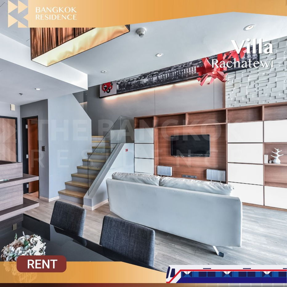 Villa Rachatewi 💖 Duplex Unit with 1 Bedroom, 2 Bathrooms, Fully Furnished 🛋️ Near BTS Ratchathewi