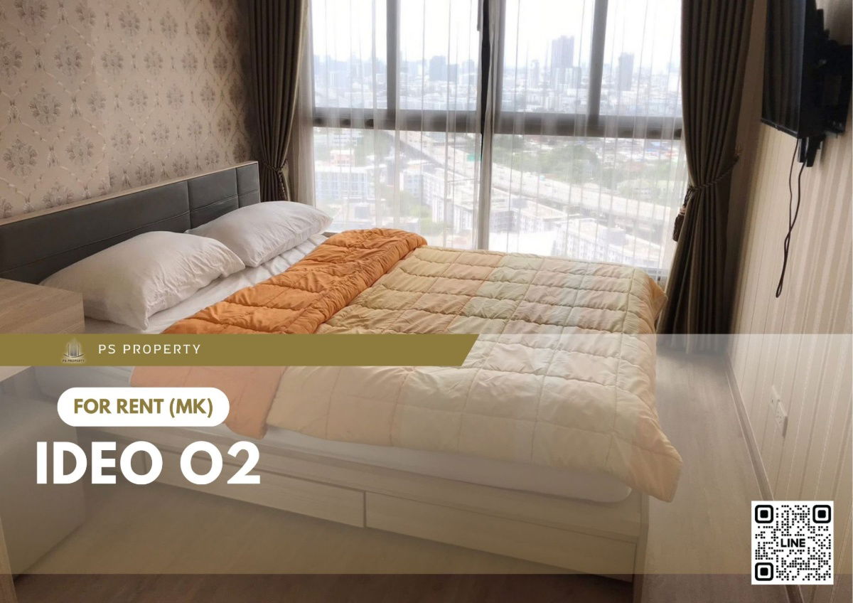 For rent ✨ IDEO O2 ✨ near BTS Bangna, fully furnished and equipped with appliances