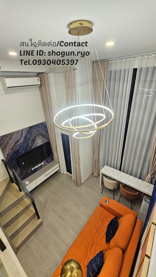 Duplex 2-storey, full furnished Condo 41 sqm. Origin Plug & Play Ramkhamhaeng Triple Station (Soi 103) Next to 3 Lines BTS/MRT