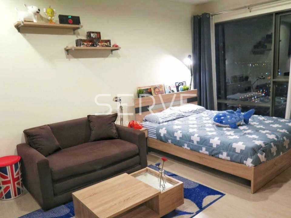 Studio Nice Room Fully furnished Good Location MRT Phra Ram 9  500 m. and CentralPlaza @  Rhythm Asoke