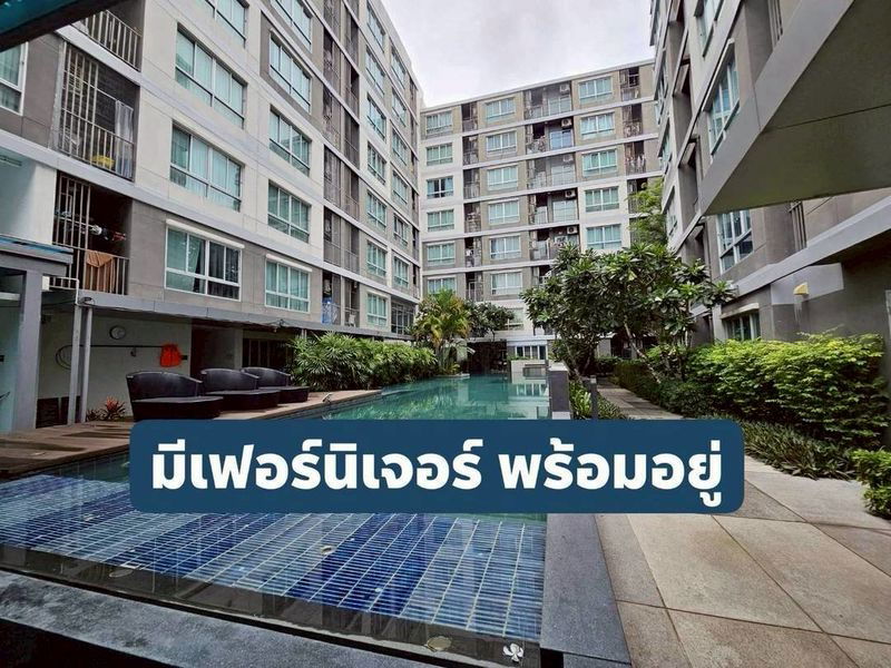 For rent, D Condo, Noen Phra (1 room available), swimming pool view, on Sukhumvit Road
