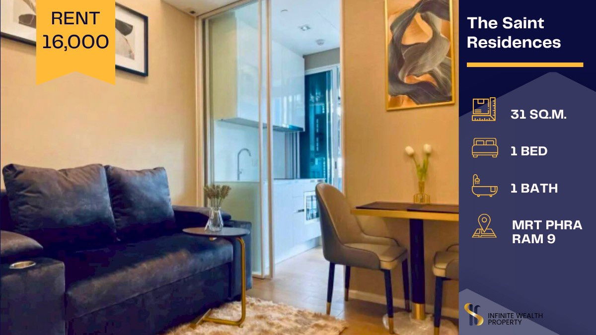 🔥 Beautiful Unit at The Saint Residence 🔥 Fully furnished, luxury style, and move-in ready! 🏙️ 💰 Only 16,000 THB/Month