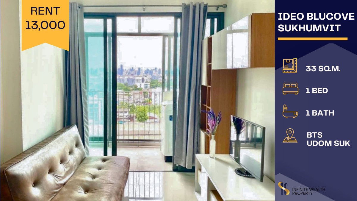 🏙️ For Rent Ideo Blucove Sukhumvit 💙 Beautifully built-in room 🏡Rental Price 13,000 THB/month💰 (Directly from the Project’s Official Sales Team)