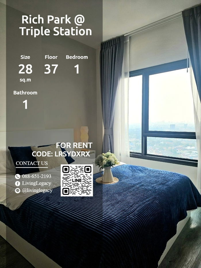 LRSYDXRX ให้เช่าคอนโด Rich Park @ Triple Station 28 ตร.ม.