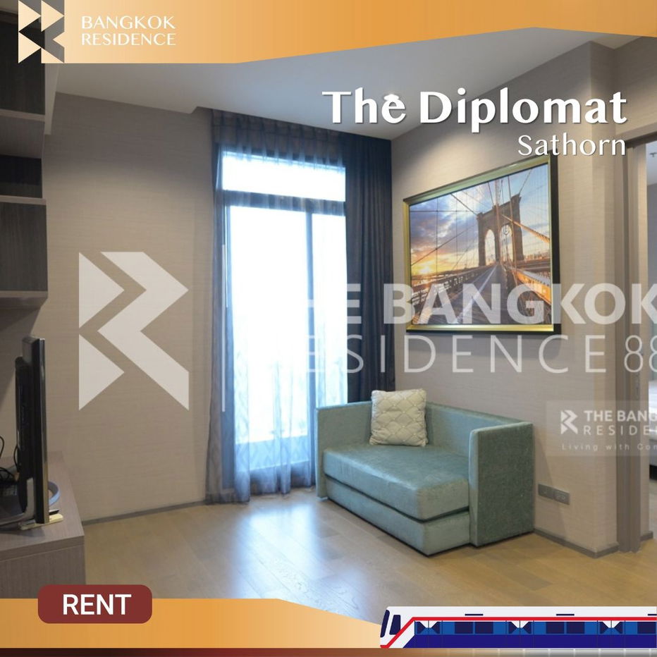 Elevated Living! 💎 The Diplomat Sathorn, High-Floor Unit in the heart of Sathorn, 💎 near BTS Surasak