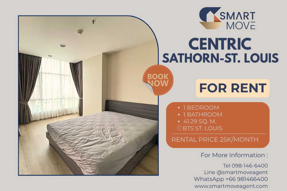 🔥 For Rent !! high floor 13++!! 🔥 Code C20221200119..........Centric Sathorn-St. Louis, 1 bedroom, 1 bathroom, furnished, ready to move in 📣📣