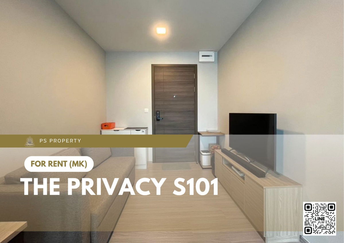 For rent ✨ THE PRIVACY S101 ✨ Fully furnished and equipped, near BTS Punnawithi