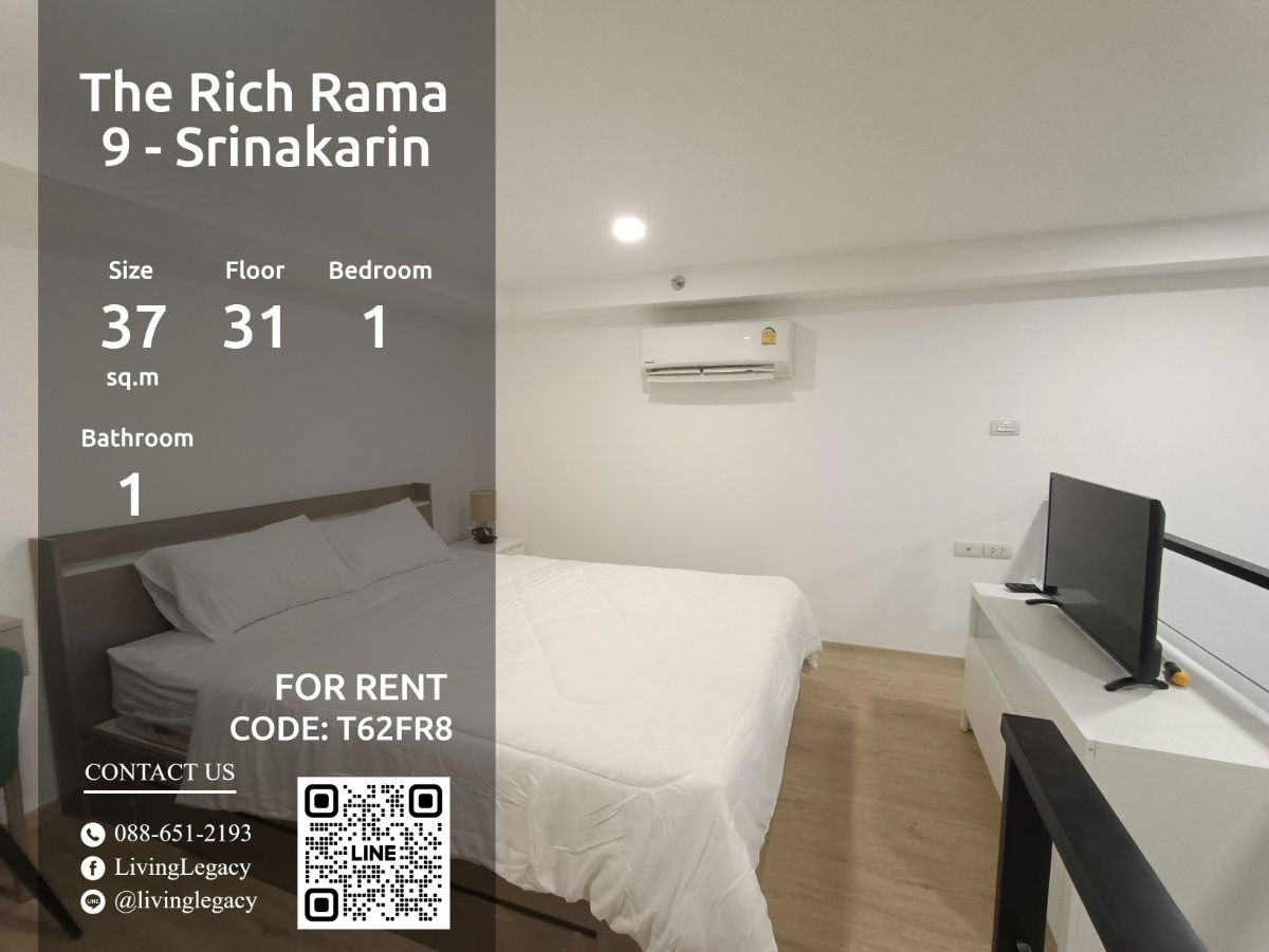 T62FR8 Condo For Rent The Rich Rama 9 - Srinakarin 37 Sq.M. Floor 31 line id : @livinglegacy