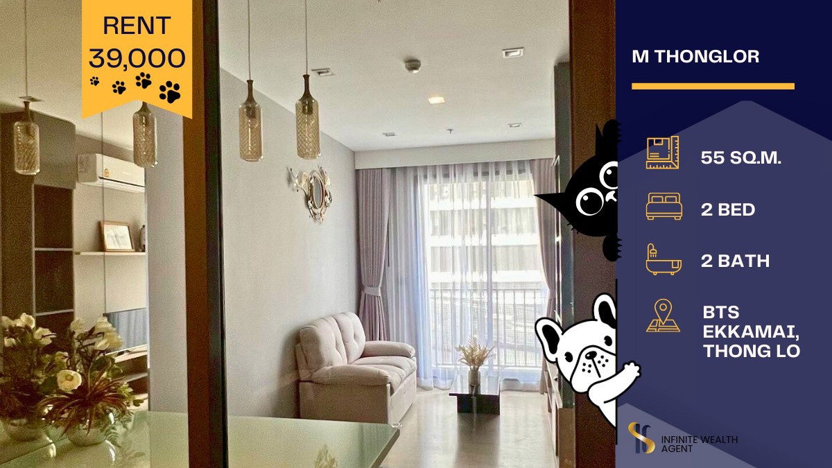 🏙️ Luxury Pet-Friendly Condo for Rent — M Thonglor! Pets allowed up to 2 🐶🐱 Beautifully decorated with full built-ins ✨Only 39,000 THB/month 💸