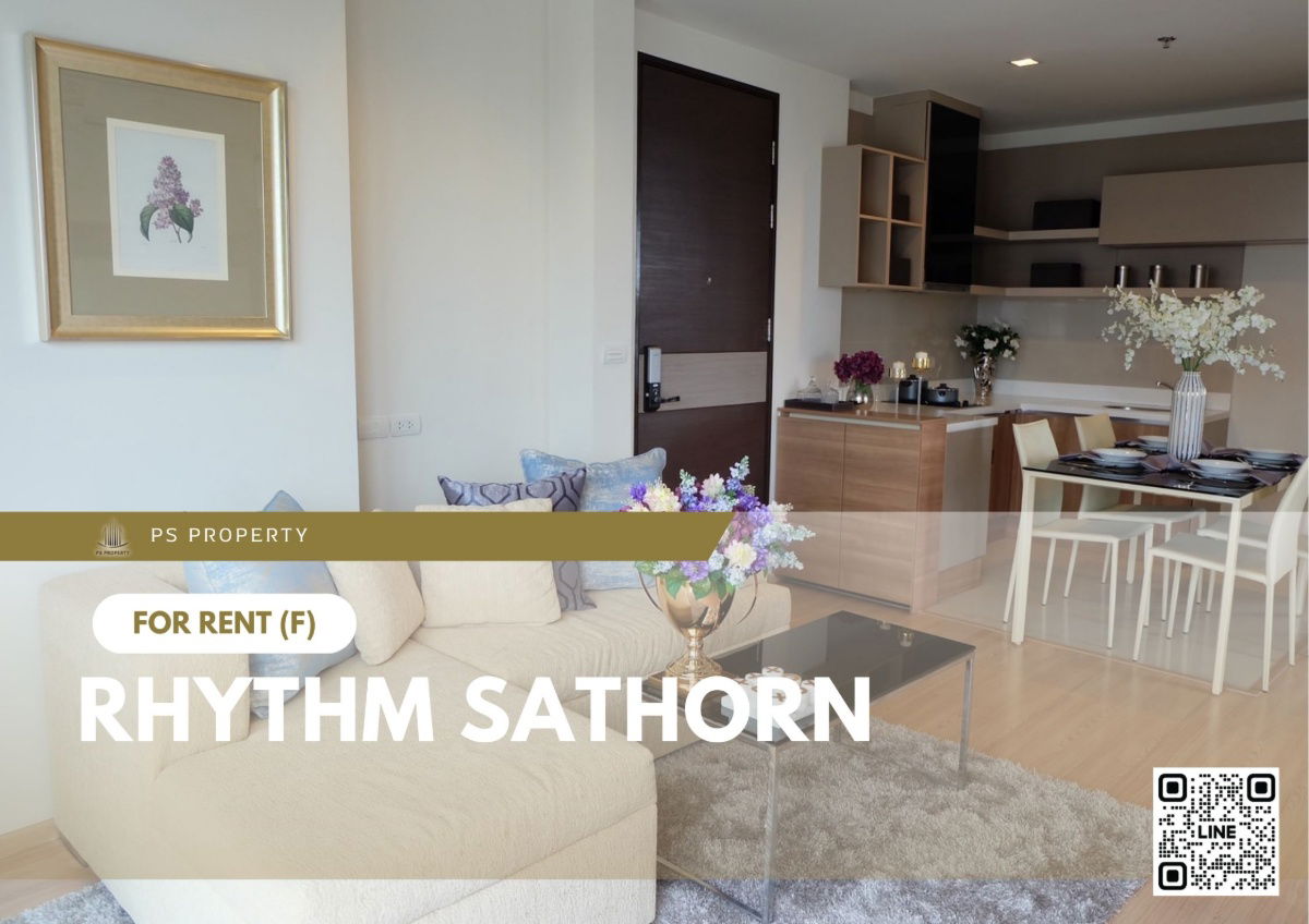 For rent 📍 Rhythm Sathorn 📍 2 rooms, 2 bathrooms, fully furnished and equipped, near BTS Surasak