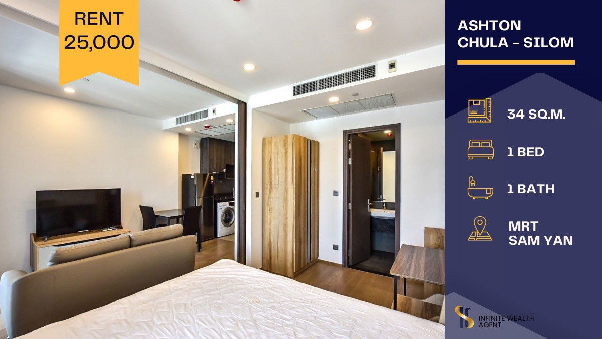 Live Conveniently! Prime Location Next to Chula–Samyan with Premium Facilities. High-Floor 1-Bedroom with Beautiful Views. For Rent: 25,000 THB