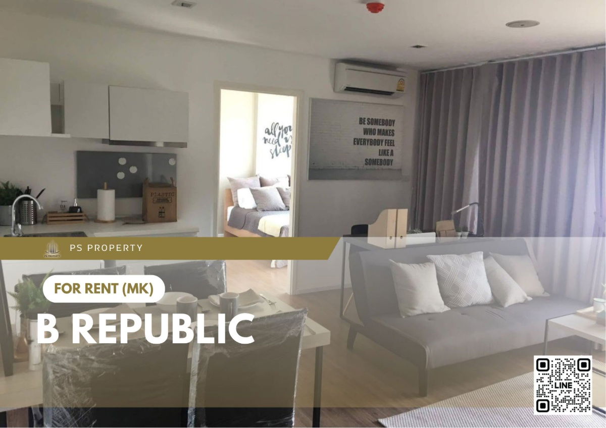 For rent ✨ B Republic ✨ 2 bedrooms, 2 bathrooms, fully furnished and equipped, near BTS Punnawithi