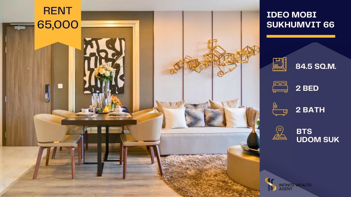 💎Ideo Mobi Sukhumvit 66✨ Brand-new luxury unit, fully furnished and ready to move in! 🏙️Rent: 65,000 THB/month 💥