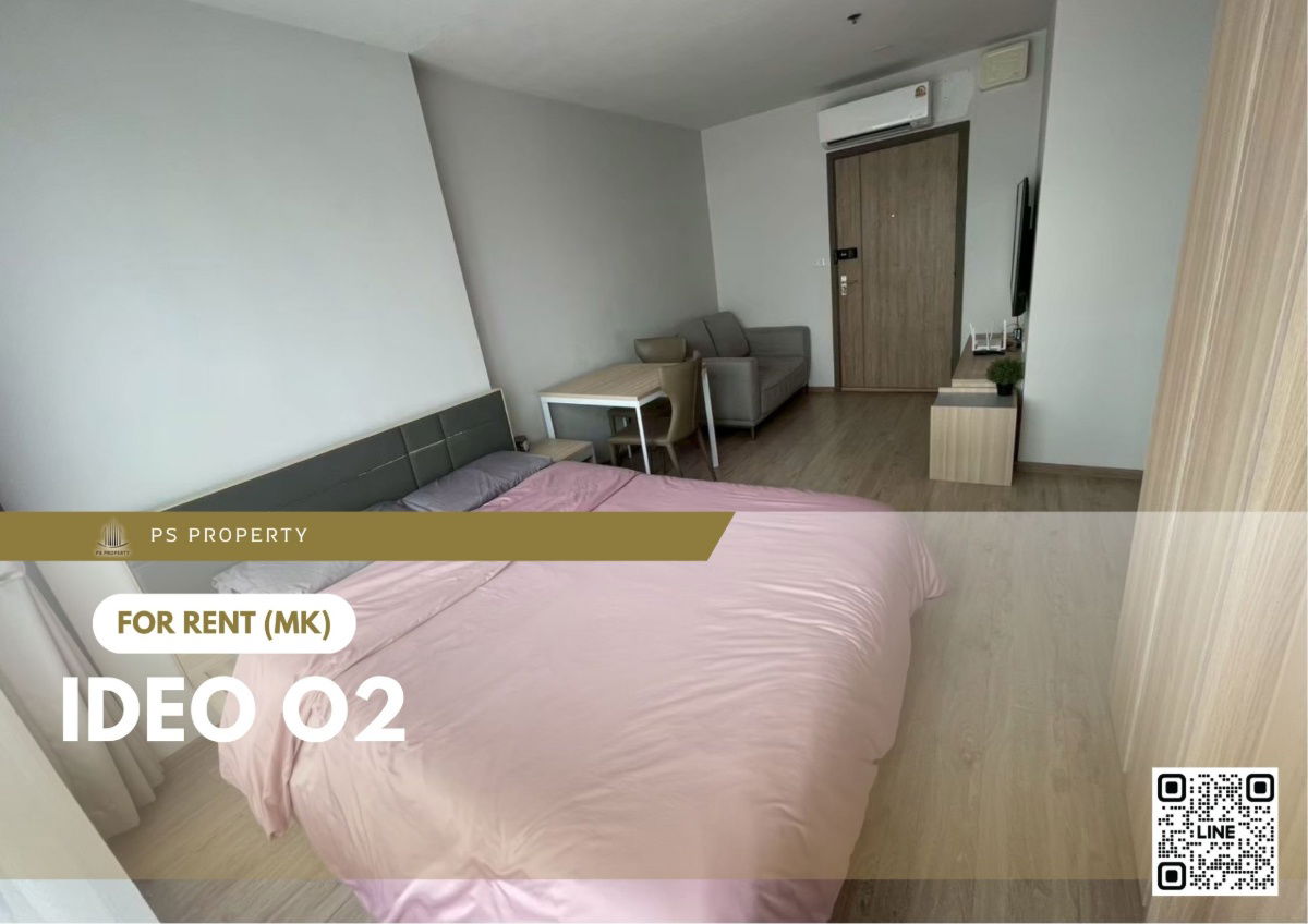For rent ✨ IDEO O2 ✨ near BTS Bangna, fully furnished and equipped with appliances