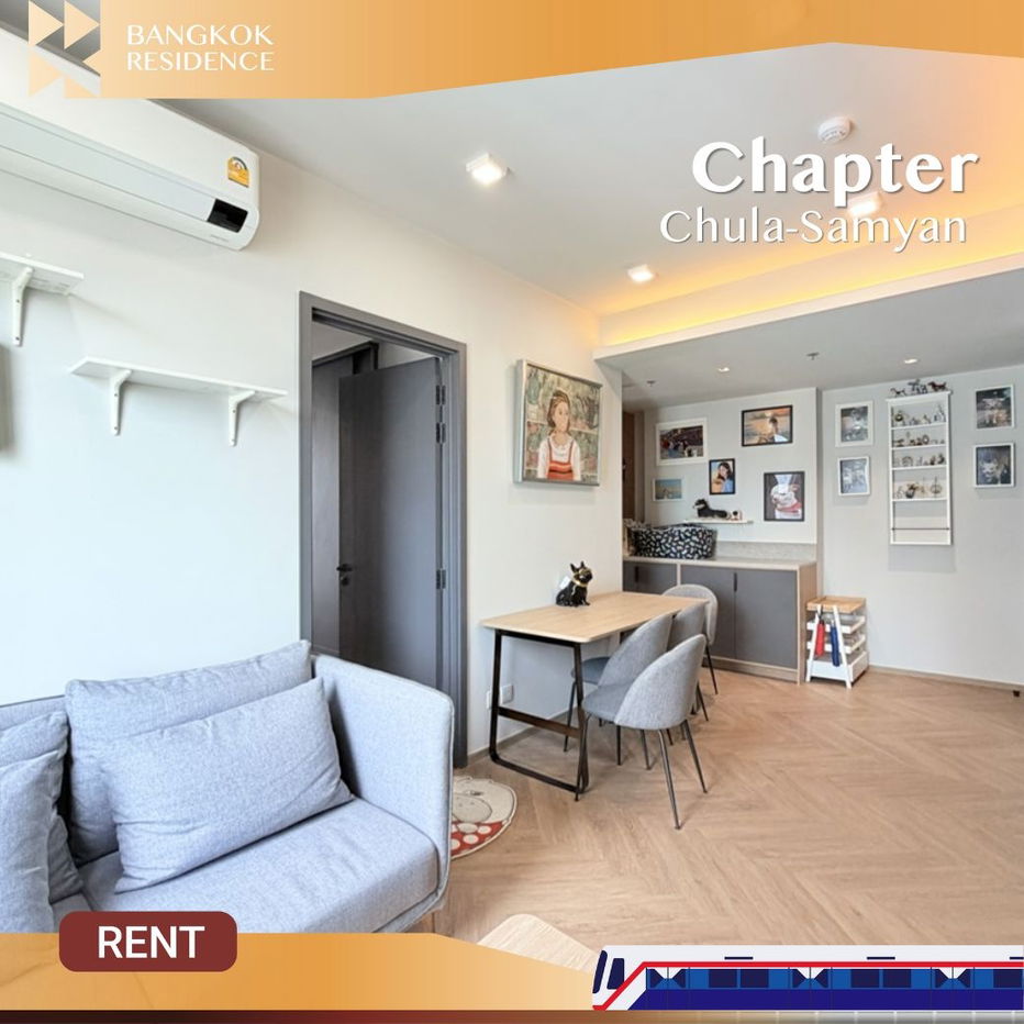 Chapter Chula-Samyan 🛏️ Beautiful fully furnished room, ready to move in! 💖 Close to MRT Sam Yan