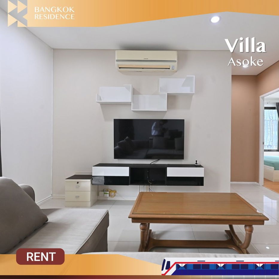 Villa Asoke 🌃 South-facing room, Comfortable, Beautiful view 🌠 Near MRT Phetchaburi