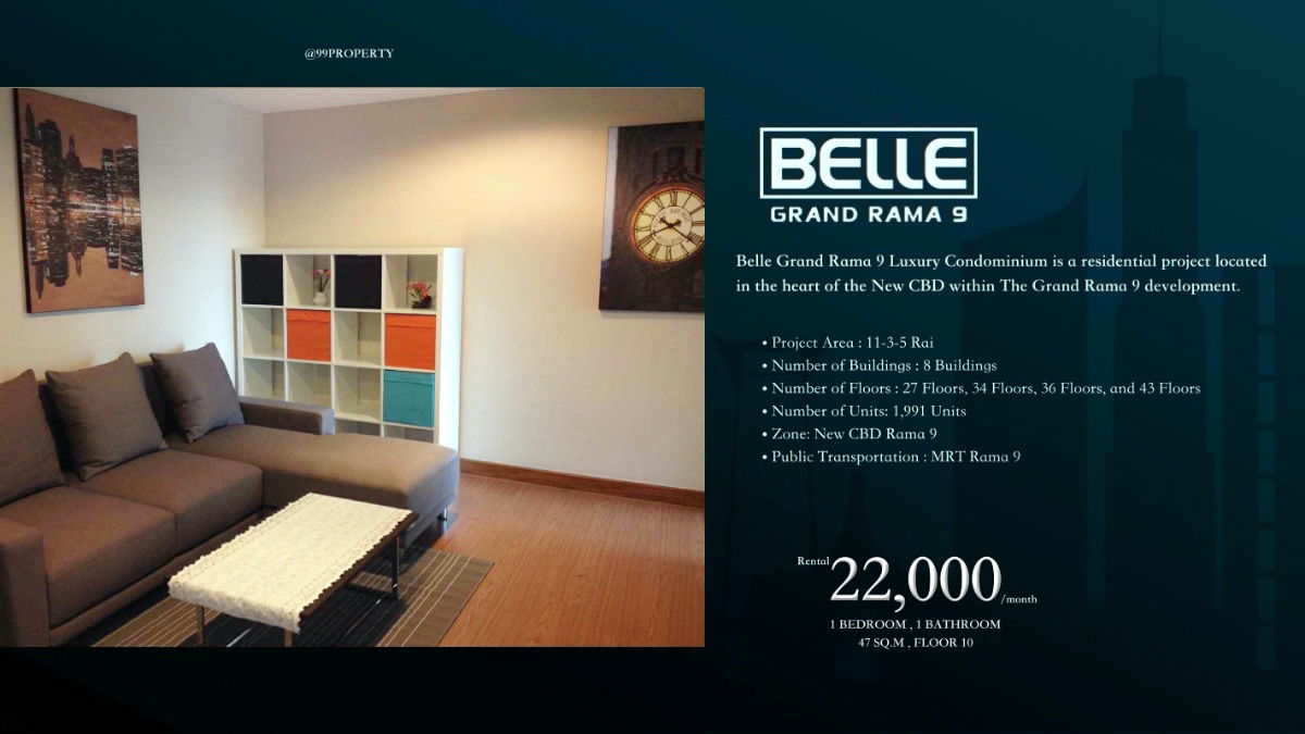 For rent The Base Garden Rama 9 Ready to move in