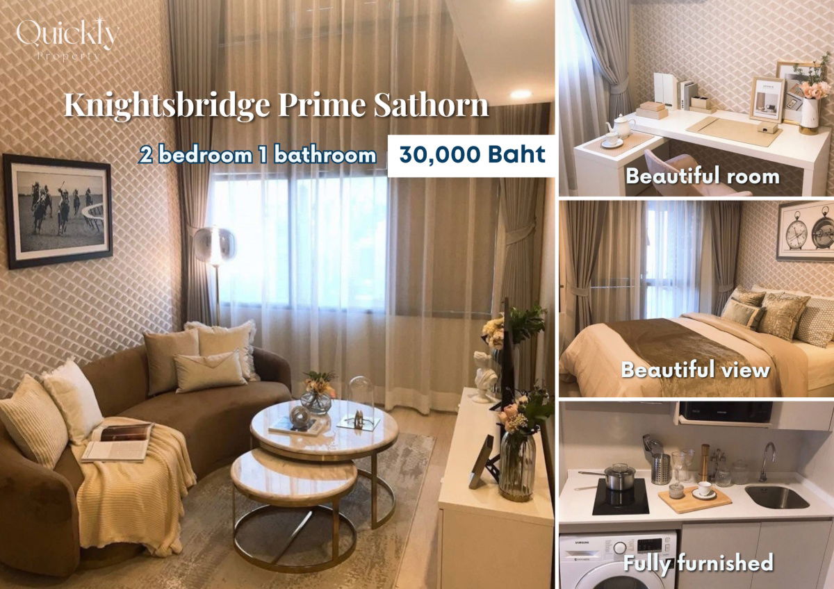 Knightsbridge Prime Sathorn | Price 30,000 THB | Beautiful room, great view, fully furnished, ready to move in.