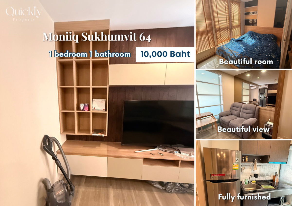 Moniiq Sukhumvit 64 | Price 10,000 THB | Great price, beautiful room, fully furnished, ready to move in.