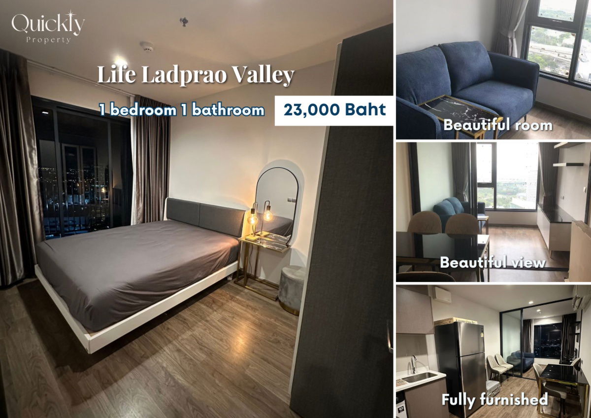 Life Ladprao Valley | Price 23,000 THB | Beautiful room, great location, fully furnished, ready to move in.