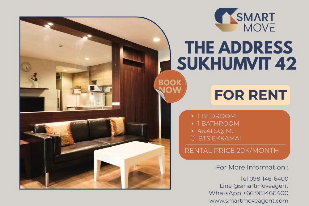 🔥 For Rent !! big size, garden view!! 🔥 Code C20251200022..........The Address Sukhumvit 42, 1 bedroom, 1 bathroom, furnished, ready to move in 📣📣