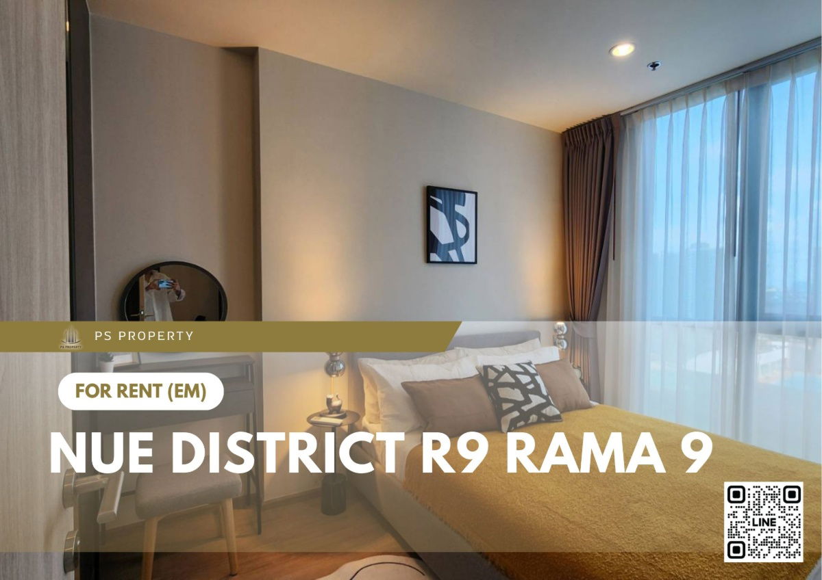 For Rent ✨ Nue District R9 Rama 9 ✨ Fully furnished with appliances, near MRT Rama 9.