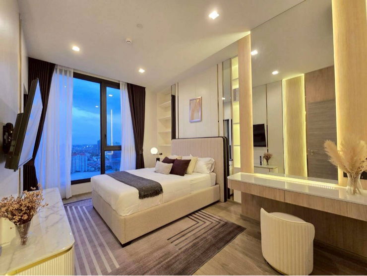 For Rent The Crest Park Residences (1Bed 1Bath) Full furnished 50 Sqm. Rent 49,000/month▫️Line: @sanhaproperty📲095-6922871