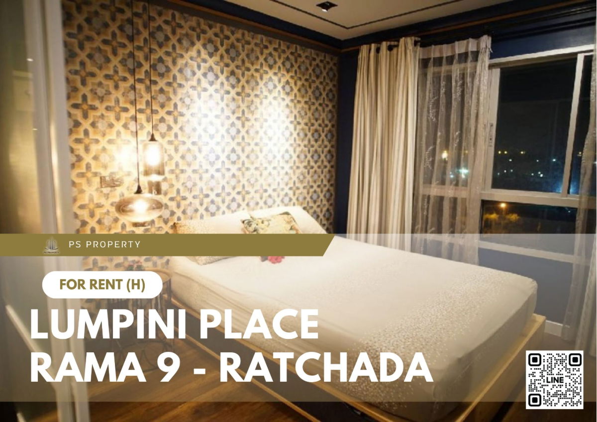 For rent 📍 Lumpini Place Rama 9 - Ratchada 📍 Fully furnished with appliances. Near MRT Rama 9.