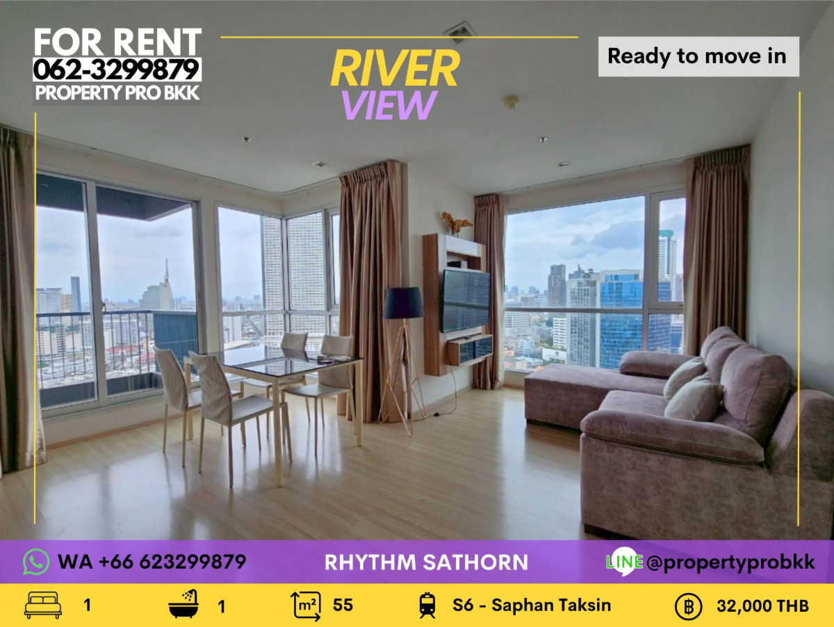 For Rent: Spacious 1BR Corner Unit with Panoramic City Views at Rhythm Sathorn | 55 sqm | Near BTS Saphan Taksin