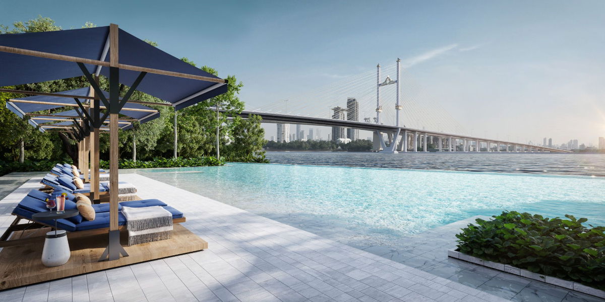 New Condo 3 Beds  With Bathtub River View New Room & New Condo Close to Rama 3 and Sathorn area,  Terminal 21 @ Nue Riverest Ratburana